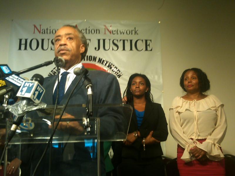Rev. Al Sharpton, with Nicole Paultre-Bell and her mother Laura Harper Paultre
